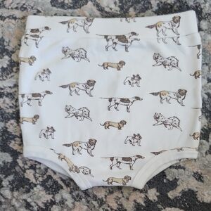 kate quinn White and Brown Dog Print Diaper Cover